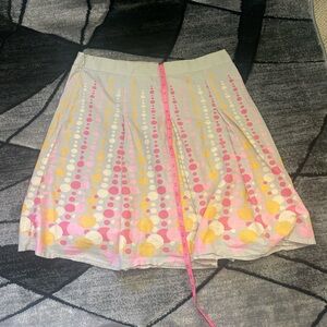 Hillard & Hanson A-Line Skirt in Pink and Yellow